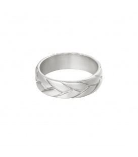 Zilverkleurige ring met een vlechtpatroon (16)