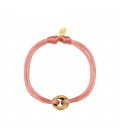 Roze satijnen armband met goudkleurig clipdetail