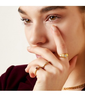 Zilverkleurige ring met zwarte ster van zirkoonsteen (16)