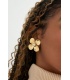 Statement oorbellen floral pearl - goud