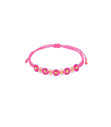  Fuchsia Roze Armband met Bloemetjes - Stijlvol Accessoire | Koop Nu