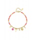 Oranje en Roze Kralen Armband Met Hangers - Vrolijke Fashion Accessoire