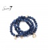 Blauwe armband met meerdere strengen