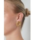 Earrings structured round - goud