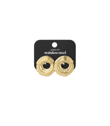 Earrings structured round - goud