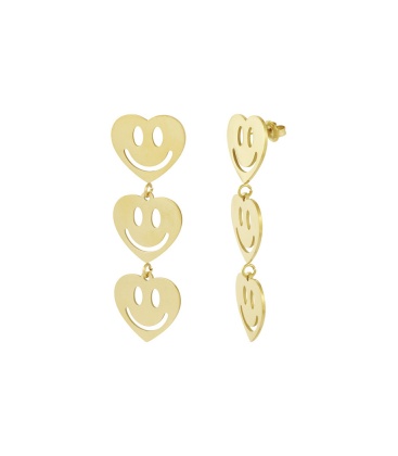 Oorbellen smiley lovers - goud SKU0292999-188 Goud Groothandel SKU0292999-188