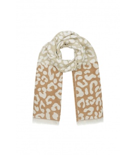  Beige warme wintersjaal met print – Tijdloze elegantie