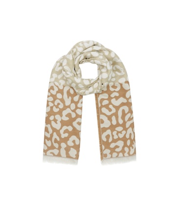  Beige warme wintersjaal met print – Tijdloze elegantie