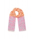 Oranje met roze winter sjaal met print