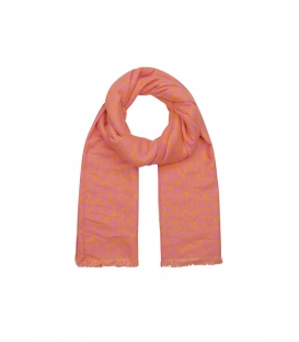 Oranje, roze winter sjaal met print