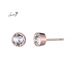 Rose gold oorstekers met Swarovski kristal Luxe Elegant