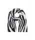 Zwarte, witte sjaal met zebra print