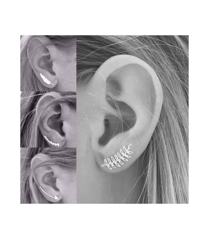 Kader software operatie Zilveren (925) oorbellen (earline) in pijlvorm, oor klimmer, ear climber